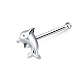 Dolphin Shaped Silver Bone Nose Stud NSKD-80